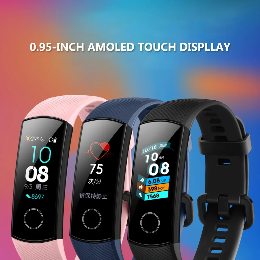Новый смарт браслет Huawei Honor Band 4 цветной сенсорный Amoled дисплей 0 95 дюйма пульсометр