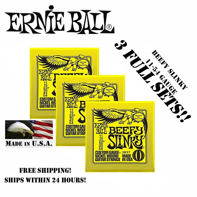 3 пакеты! Ernie Ball 2221 обычные обтягивающие Струны для электрогитары,. 010-. 046(3 упаковки