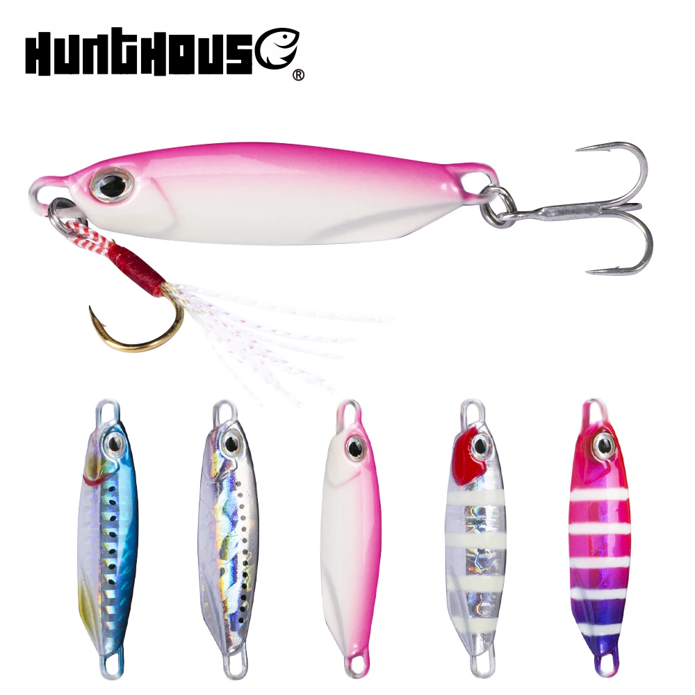 

Hunthouse fishing lure metal jig lead jig bait for trolling fishing 15 18 28g 38g 56g DRAG CAST SLIM with PE line isca artifical