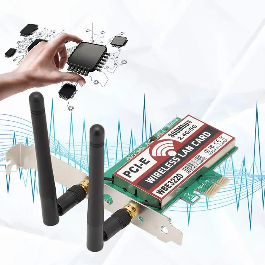3220 настольный компьютер беспроводной PCI-E сетевая карта 300 Мбит/с 2,4G/5G для Windows/Hackintosh