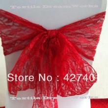 Горячая красная кружевная лента для стула для крышки стула