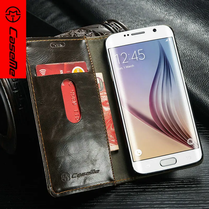 CaseMe для samsung Galaxy S6 S7edge Роскошный кошелек кожаный чехол A3 A5 A7 2017 с карты карман s9 s8