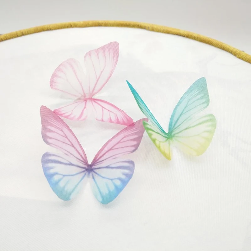 

Sigle Layer Tulle Butterfly DIY Handmade Hairpin Necklace Earrings Simulation Gauze Antique Butterfly Jewelry Hair Accessories