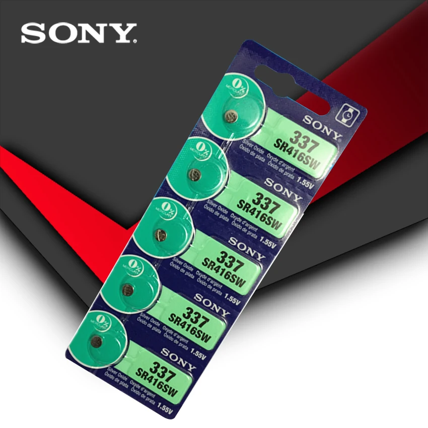 2 шт. sony 337 SR416SW 1,55 в оксид серебра часы батарея SR416SW 337 Кнопка монетница Сделано в Японии