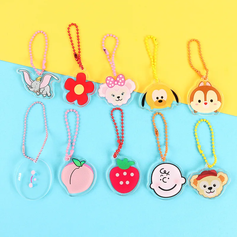 

Cartoon character Charlie Brown Dumbo Flower cosplay Acrylic keychain fashion car bag pendants Accessories brelok do kluczy