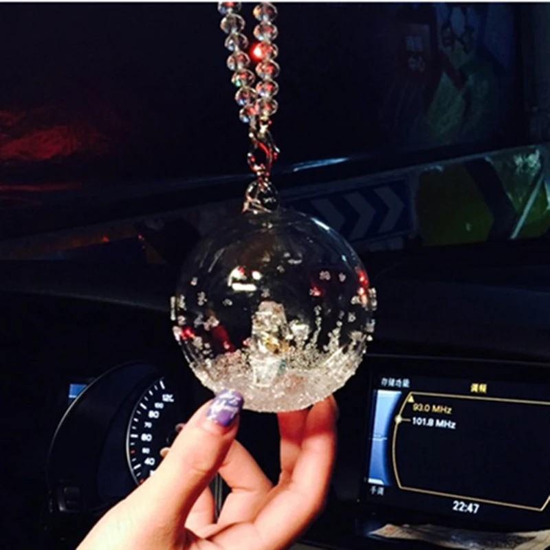 

Angel Crystal Ball Luxury Car Pendant Rearview Mirror Ornaments Car Accessories Free Shipping China Post Registered Air Mail