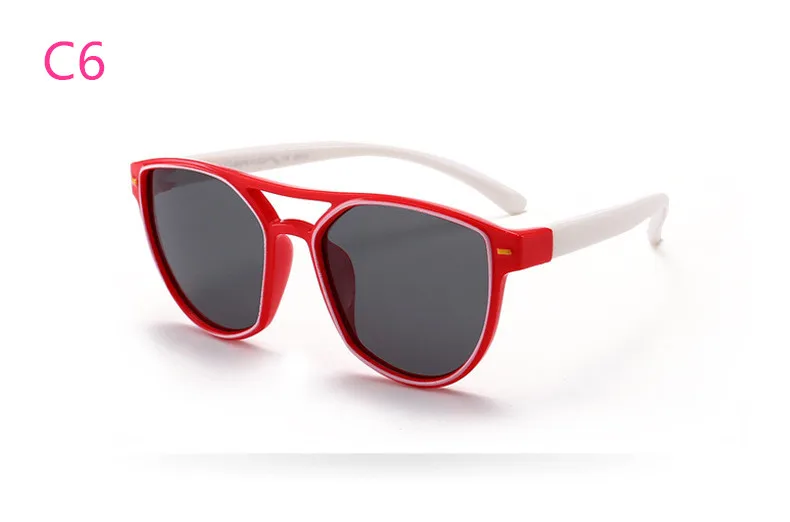 ASUOP2018 new fashion silicone children pilot polarized sunglasses UV400 retro girl round glasses boy color soft brand glasses (18)