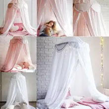 Kid Baby Bed Crib Netting Canopy Bedcover Mosquito Net Curtain Round Dome Tent Cotton Bedding crib netting hanging kid bedding round dome bed canopy bedcover mosquito net curtain home tent baby room decoration crib netting