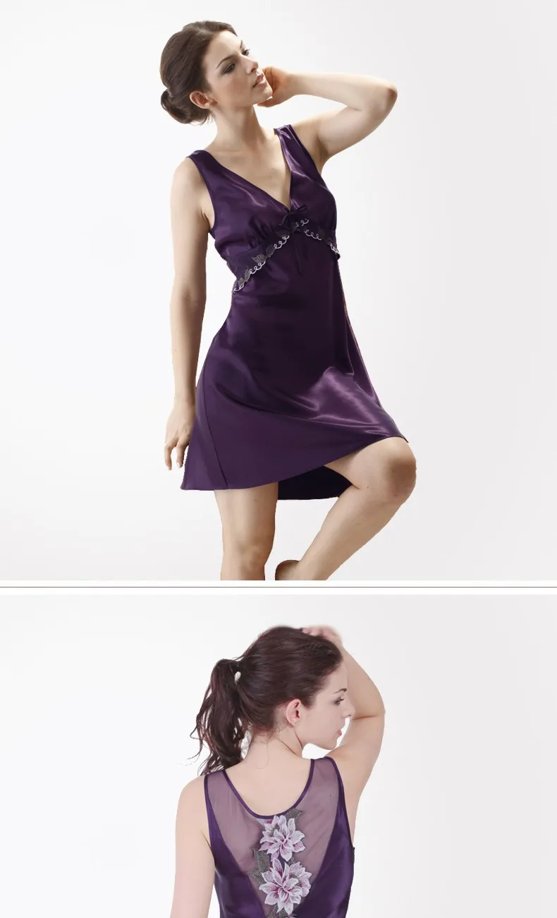 sexy silk nightgowns women, women's silk nightie, satin nightgowns sleepwear for summer