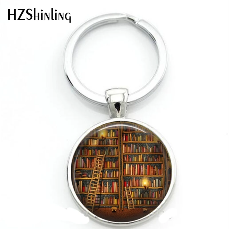 

Library Book Case Keychain, Vintage Style Gift for Students Teachers, Librarians keychain ,Old Books Keychain