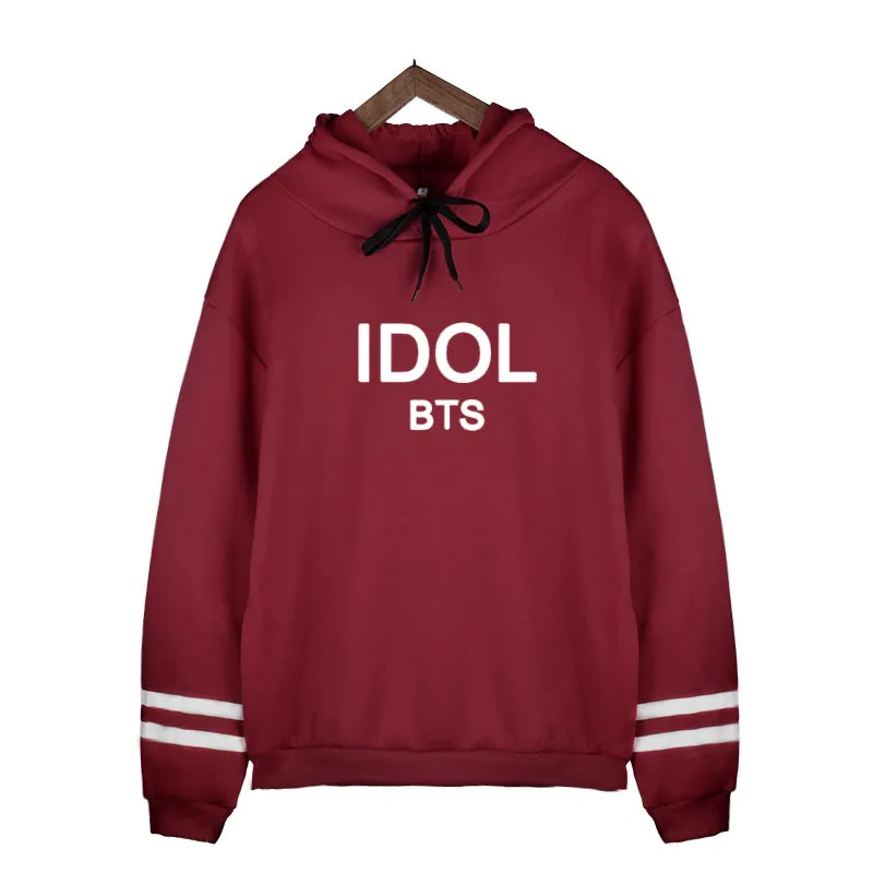 ONGSEONG Поп БТС Bangtan мальчики IDOL альбом тонкие балахон хип-хоп свободная одежда с капюшоном пуловер печатных свитер с длинными рукавами WY885