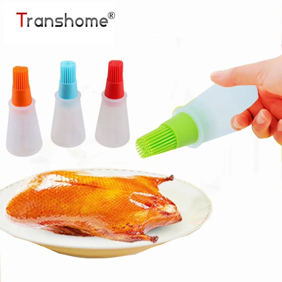Transhome 1pcs Grill Oil Bottle Brushes Tool Heat Resisting Silicone