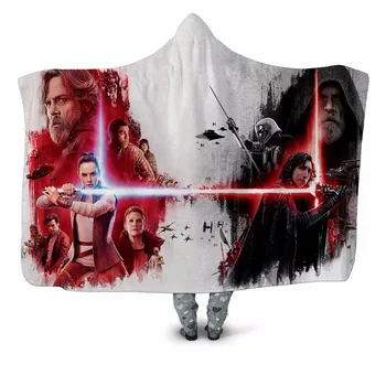 

Moive Role 3D Printed Plush Hooded Warm Blanket for Adult Children Sofa Quilt Wearable Fleece Throw Blanket Home Office Washable