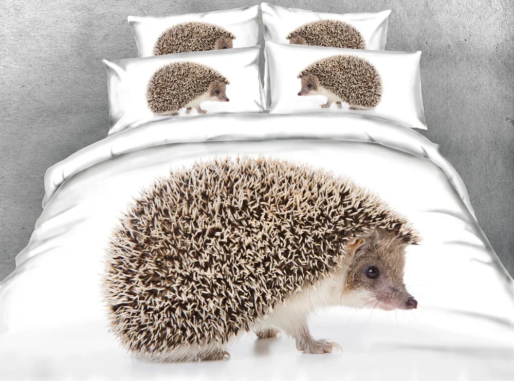 JF 134 Lovely animal print Hedgehog duvet cover set twin size bedding