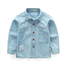 Весенне-осенние детские рубашки повседневные джинсовые хлопковые топы с длинными рукавами для маленьких мальчиков куртка с рисунком глаз одежда для малышей Новинка года