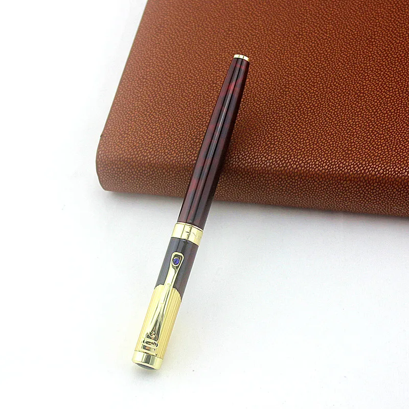 Высококачественная металлическая перьевая ручка из иридистого золота ручки 0,38 мм роскошные черные золотые Jinhao 9009 письменные принадлежности стакан для чернильных ручек Подарки