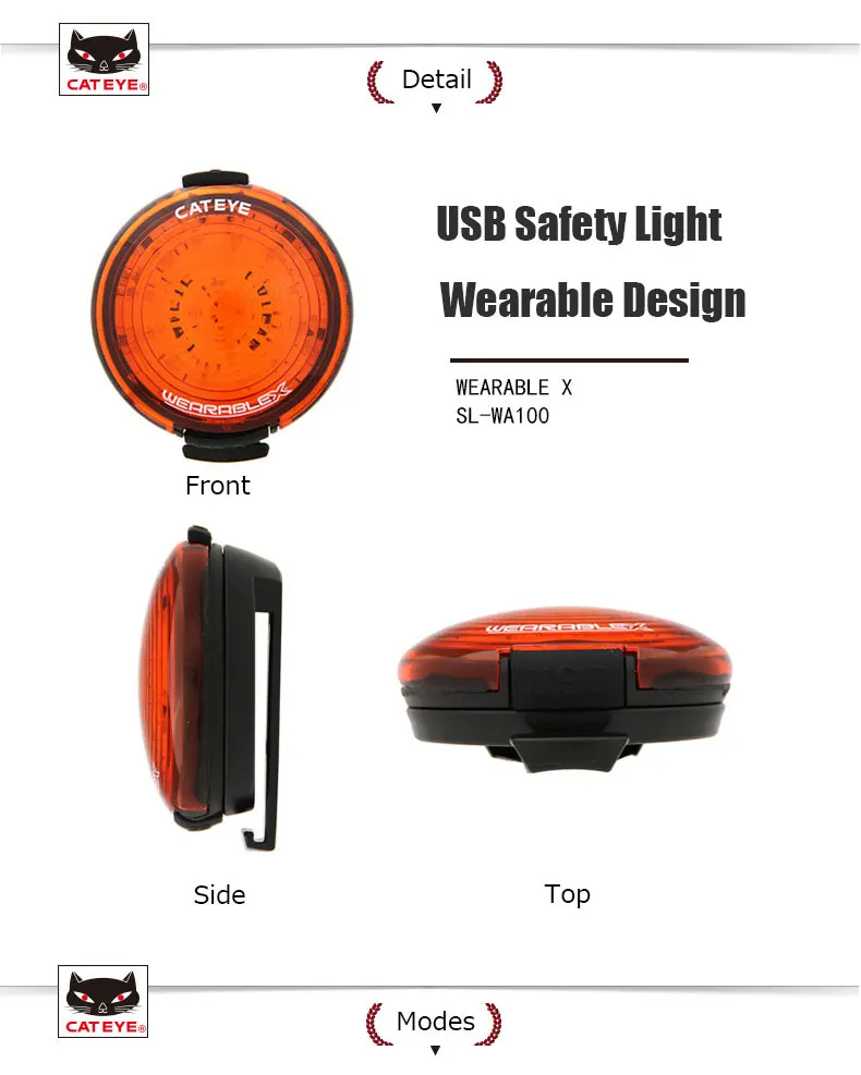 Cheap Bicycle USB Rechargeable Waterproof Taillight Warn Flash Safety Light CATEYE Cycling Lights Bike Rear Light Lamp Multi-function 3