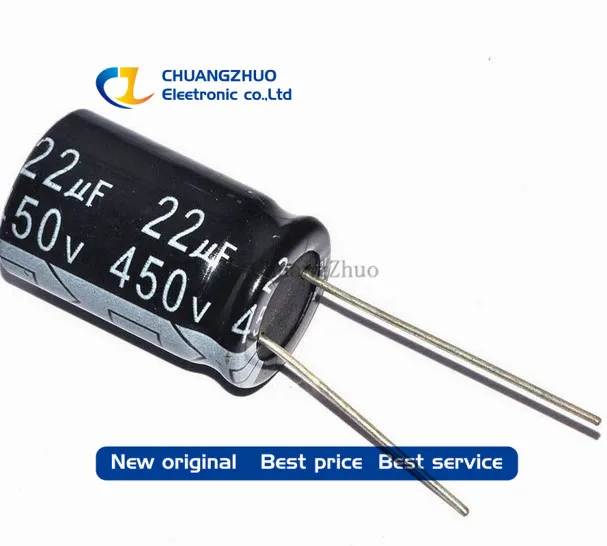 

50pcs/lot 450v 22UF 450v22UF aluminum electrolytic capacitor size 13*20