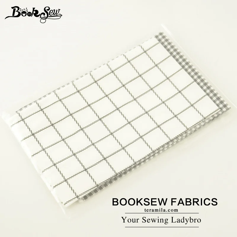 Хлопчатобумажная саржевая ткань Booksew 2 шт./лот 50x100 см овчарка в клетку полная
