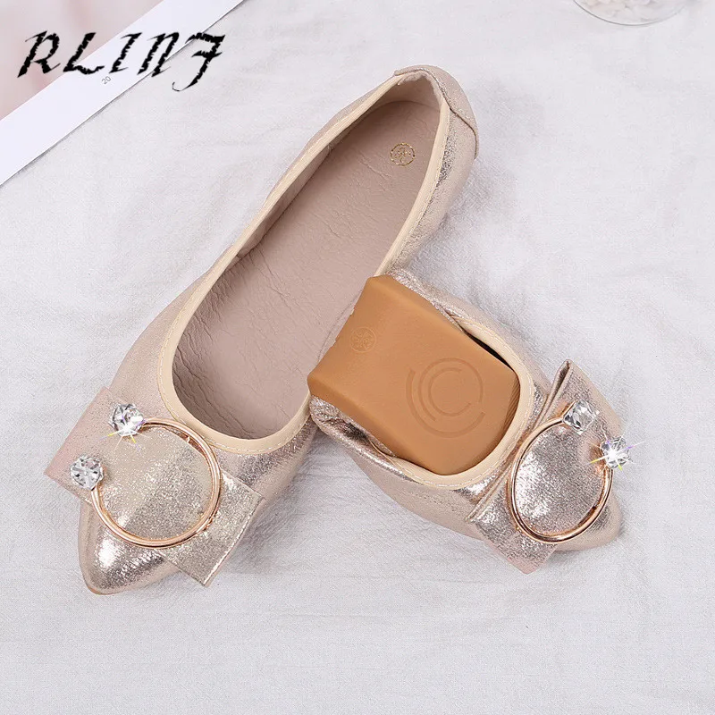 Fond Taille Simples or Egg De Maman Chaussures Grande Noir Roll Casual Pois Femmes argent Mou Plat Avec Rlinf wRqzX1nn