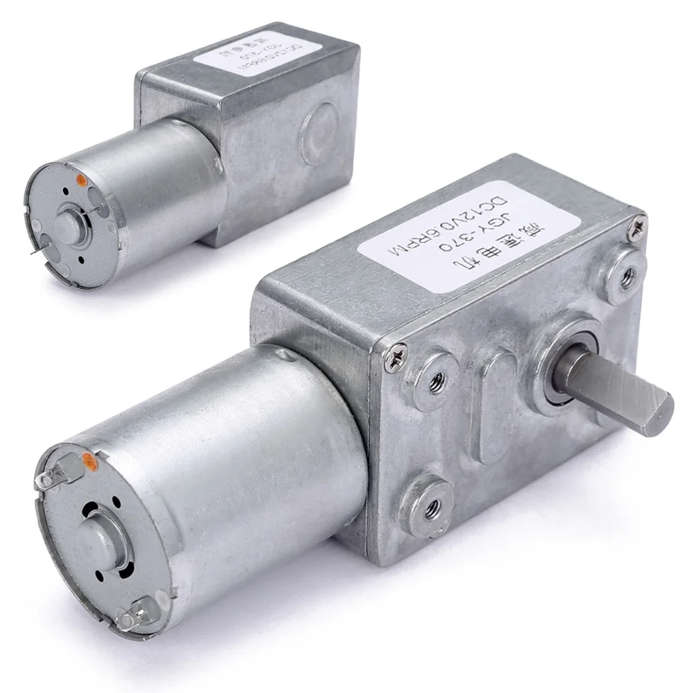 

DC 12V High Torque Turbo Worm Geared Motor 0.6RPM/Min Electric Gear DC Motor GW370 Low Speed Self-lock Motors Mayitr