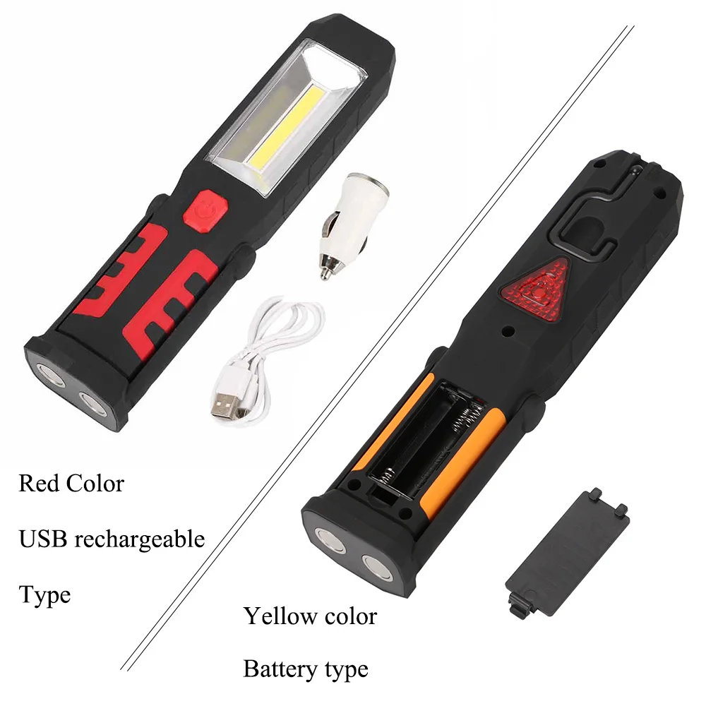 Портативный магнитный COB светодиодный светильник-вспышка UBS перезаряжаемый рабочий светильник 3 режима лампа с подвесным крюком на открытом воздухе походный светильник ing