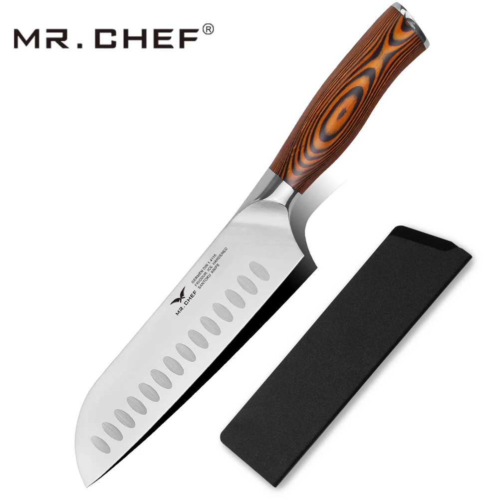 Professional 7" Inch Santoku Knife Japanese Style Meat Slicing Cleaver