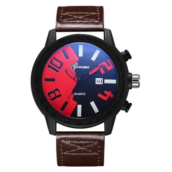 

Fashion Quartz Watch Women Men Dual Colors PU Leather Band Strap Wristwatch Decoration Dropshipping