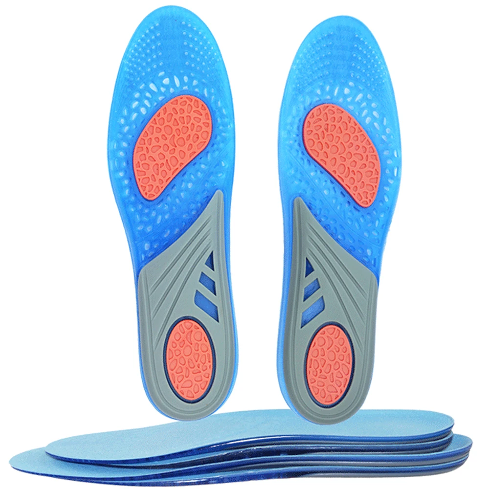 

MWSC New Silicone Gel Insoles Foot Care for Plantar Fasciitis Heel Shock Absorption Insole Inserts Height Incresaing Shoepad