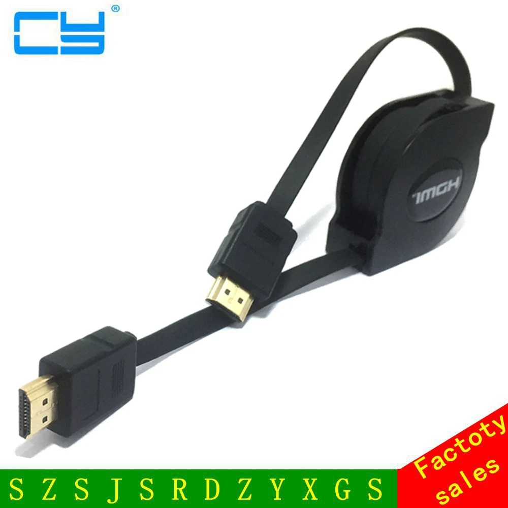 

High quality Male to Male flat retractable HD-compatible cable laptop Set-top box connected to TV Coil Twisted Pair TV cable