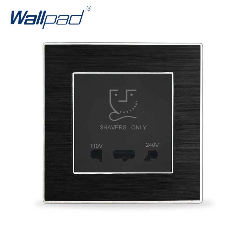 Розетка для бритвы Wallpad Роскошная гладкая металлическая панель бритва розетка электрическая настенная электрическая розетка для дома