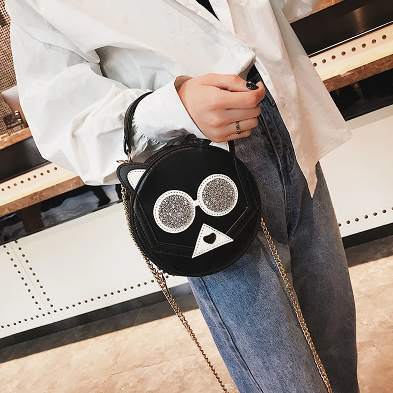 Women Patchwork Handbag Female Leather Roll Circular Bag Famous Crossbody Shoulder Bags Animal Chains Fashion Tote Sac SS7316 (10)