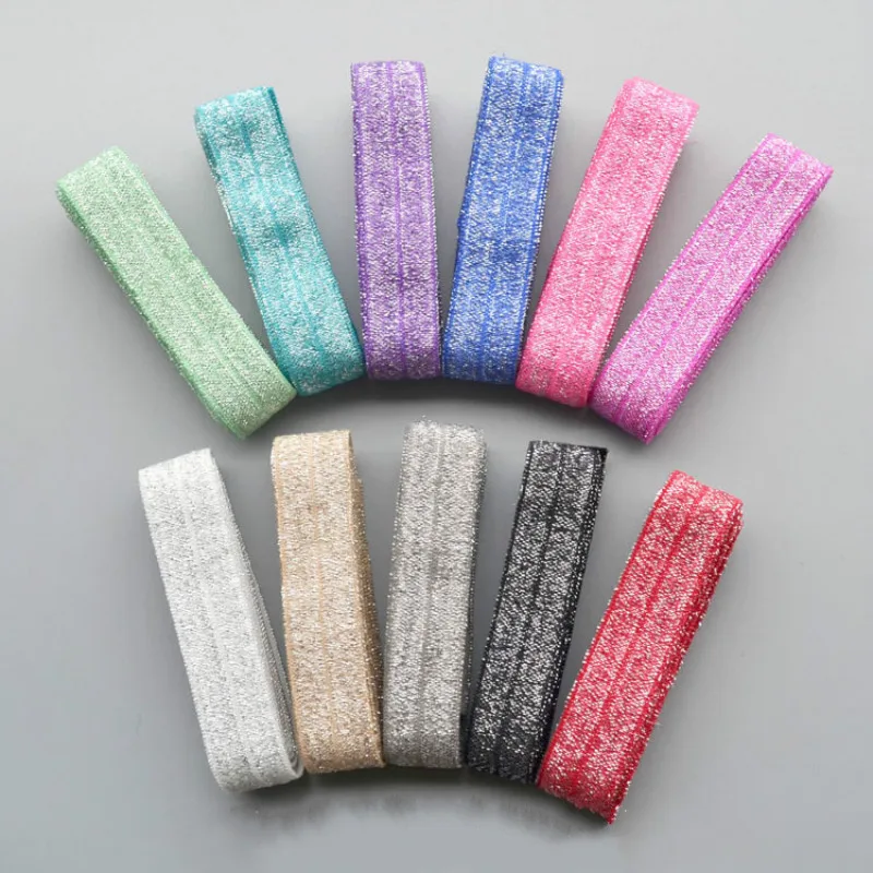 

10 Colors 1 Meters (16mm) Glitter Onion Elastic Band Multirole Trim Ribbon Sewing Spandex Lace Trim Waist Band Garment Accessory