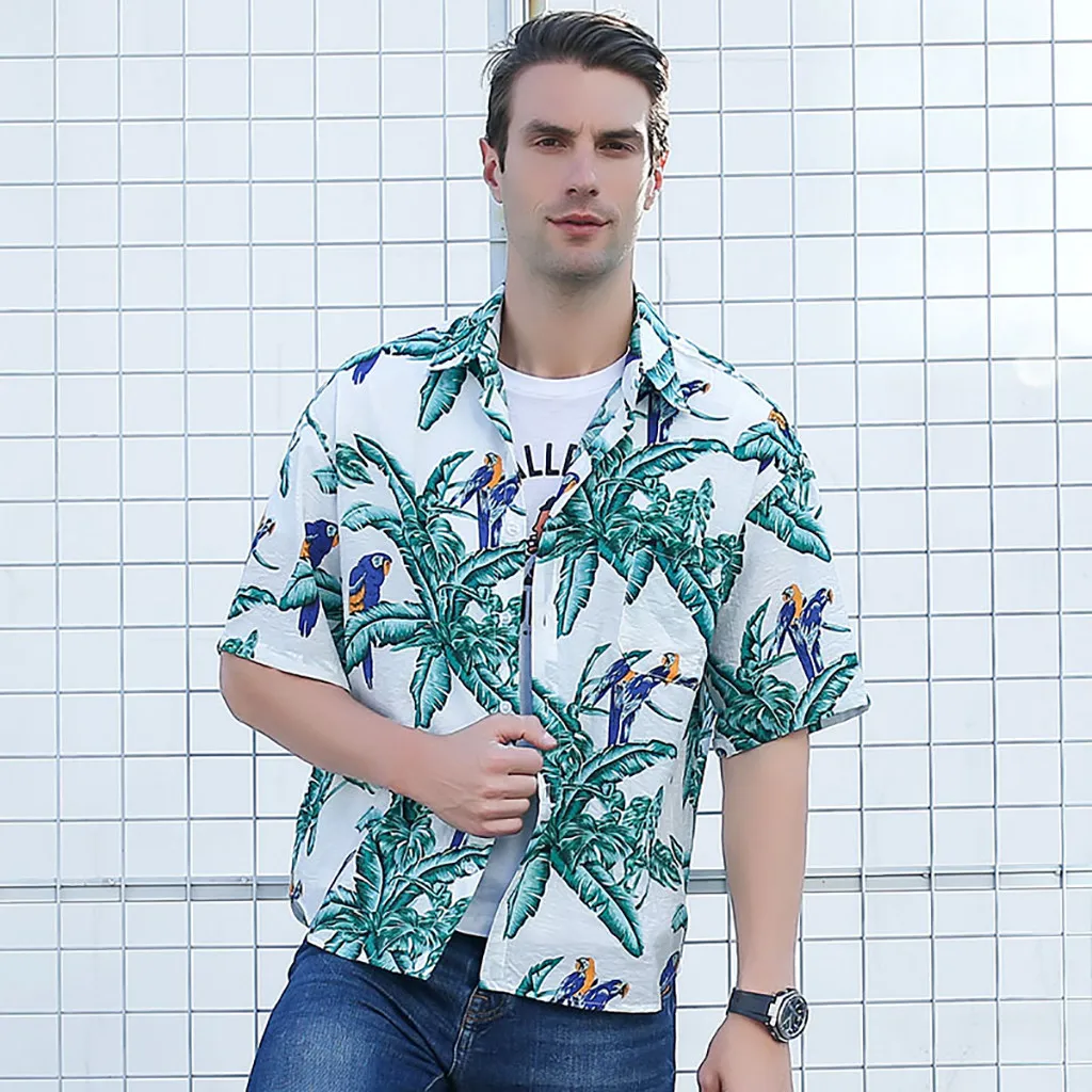 

Summer Men's Shirts Short Sleeve Polyester Turn-down Collar Casual Leisure Comfortable Shirt Fashion Streetwear Shirts z0507