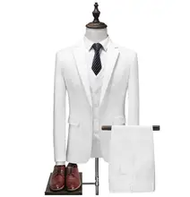 Mens Formal Custom Suits Wedding Casual Male Blazer Suit Mens Business Latest Fashion Dinner Suit White Jacket Vest Pants Tuxedo