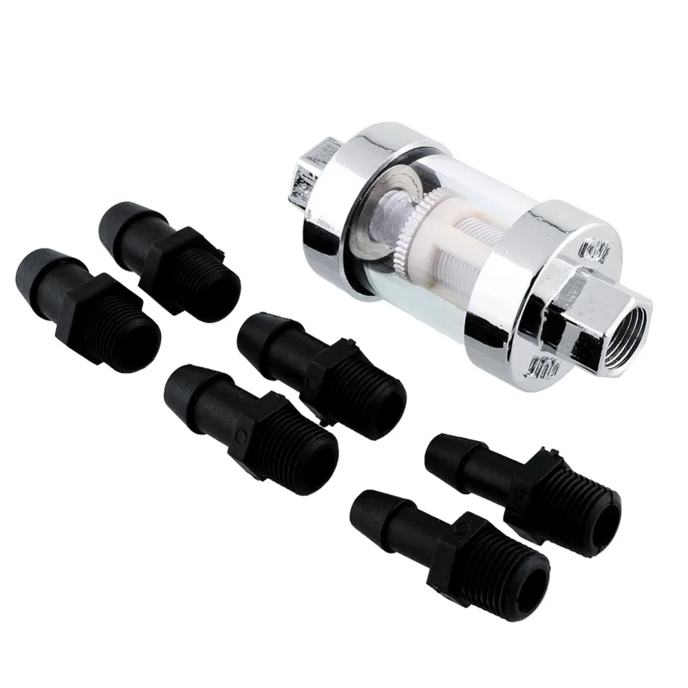 Universal 1/46mm Inline Gas Fuel Filter for Motorcycle Dirt Bike ATVSilver - Blue IZTOR