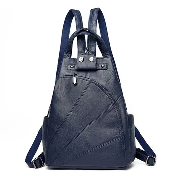 

Fashion Preppy Style Patchwork Women Backpack High Quality Leather Backpacks for Teenage Girls School Shoulder Bag Chest Bag