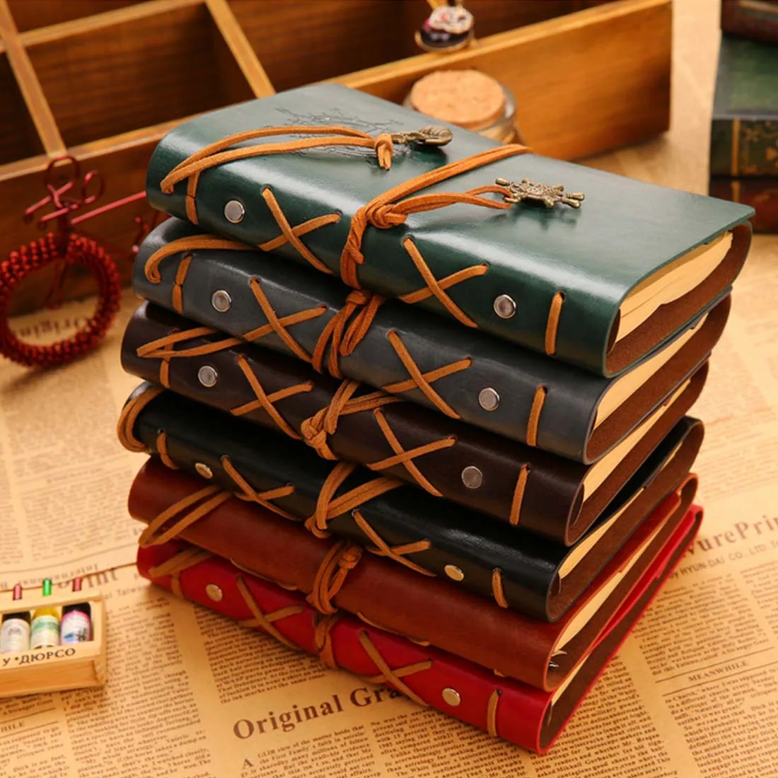 

Spiral Notebook Diary Notepad Vintage Pirate Anchors PU Leather Note Book Replaceable Stationery Gift Traveler Journal