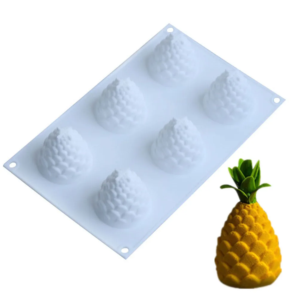 6/8 сетки силиконовые формы 3D формы для торта рождественские шляпы форма фруктов DIY пирожные мафины формы для украшения выпечки кондитерских изделий кухонные инструменты - Цвет: Pineapple