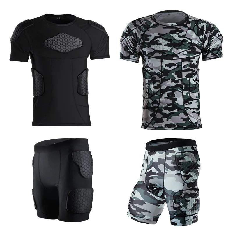 Men's Sports Padded Soccer Goalkeeper Jerseys Football Rugby Jersey Sponge Goalkeeper Sets 