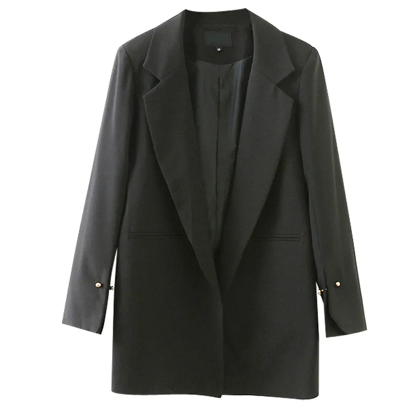 

Large size Suit Women 2019 Spring Autumn Black Blazers Female Plus size Loose Small Blazers Casual Tops Long sleeve Jackets 2594