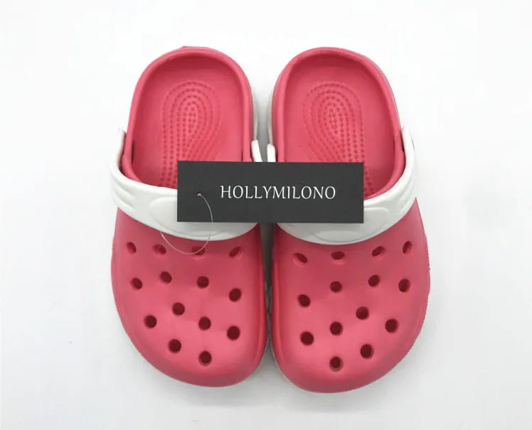 Летняя футболка для девочек, рисунок с героями мультфильма с рисунком «крокодил» сандалии для девочек Симпатичные; клоги; комнатные тапочки; для маленькой девочки EU30-35 US11-3 EU24-29; американские размеры 5-10 - Цвет: Розовый
