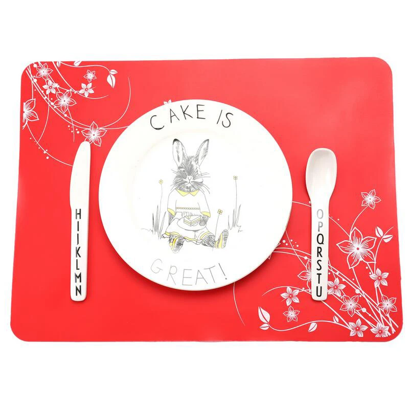 

Upscale Kitchen Larger Placemat Table Mat Children PVC Dining Slip Mat Double Thick Plates Baking Mat Waterproof Western Pad
