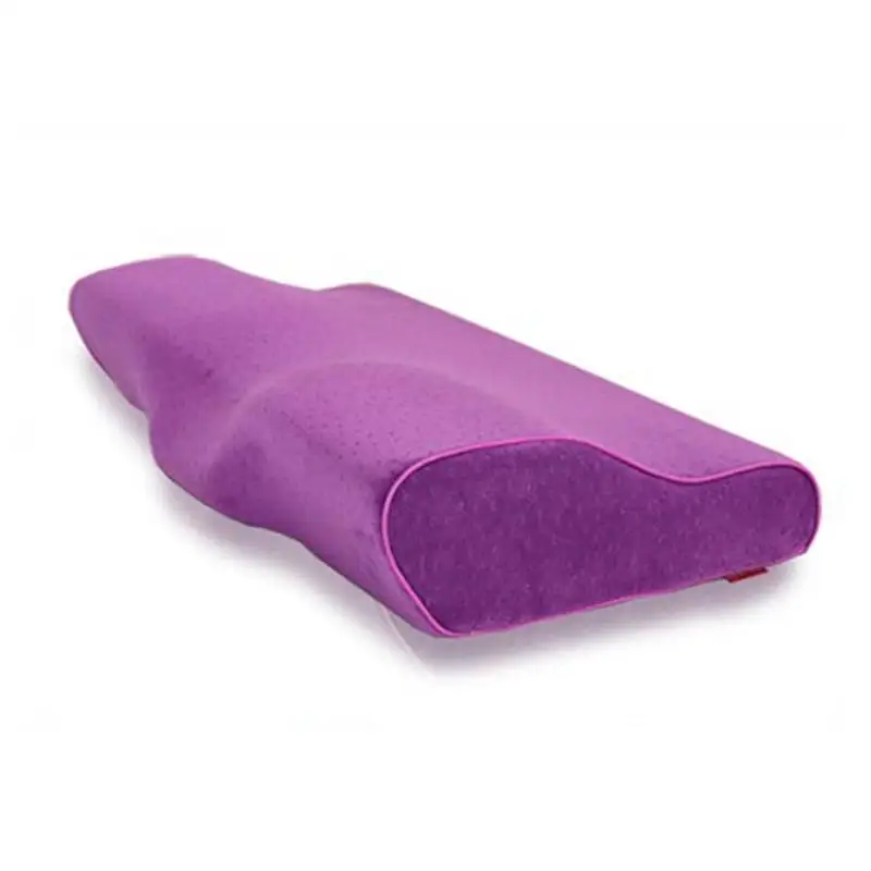 Подушка с волокнами Подушка с эффектом памяти в форме бабочки пены памяти оздоровительные подушки уход за шеи спальные подушки - Цвет: Purple