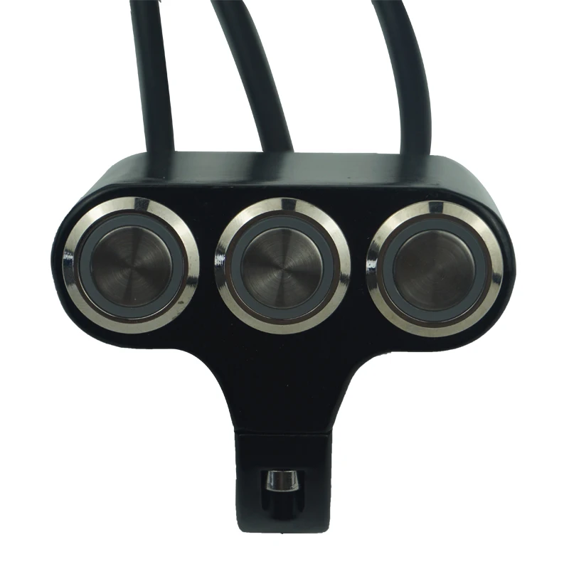 Universal de Buzina para Guidão Farol de Led para Motos com 7 22mm com Luz Interruptor - 8 Led 11 Chaves da motocicleta