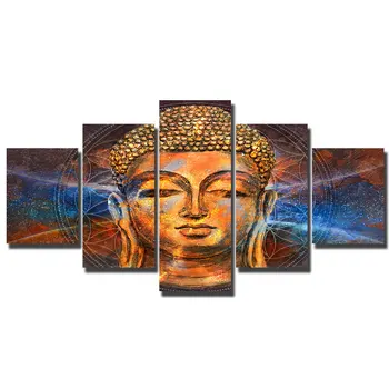 

Artryst HD Canvas Majestic Golden Buddha Prints Poster Art Painting Wallpapers Pictures For Living Room Home Decoration WY192