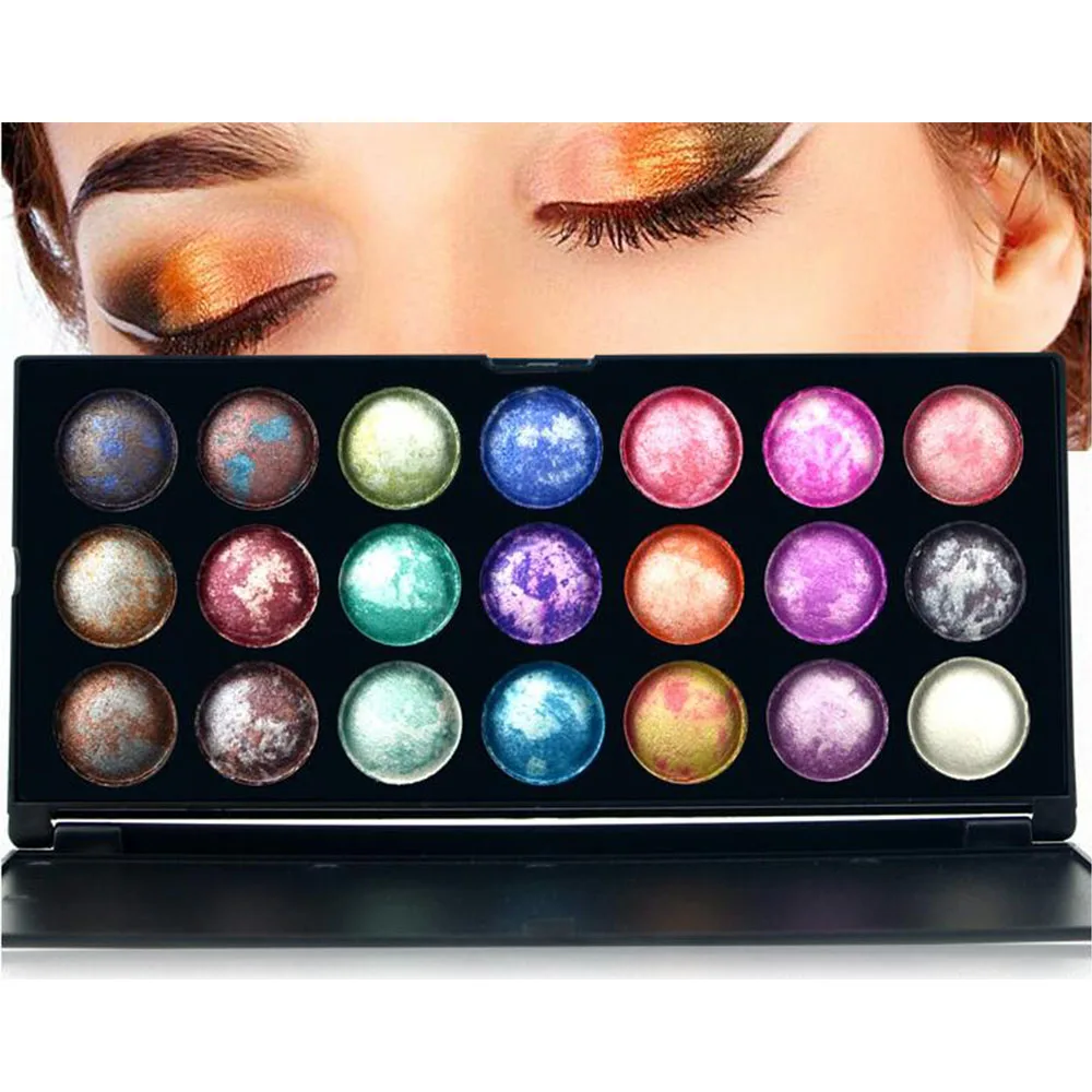 1pcs 21 Color Baked Eyeshadow Palette Mineral Professional Shimmer Eyeshadow Makeup Cosmetic Set