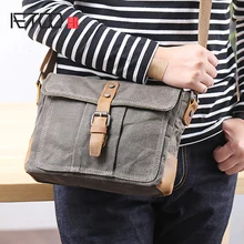 AETOO Waterproof oil wax canvas bag casual literature single shoulder oblique cross bag men's retro postman bag