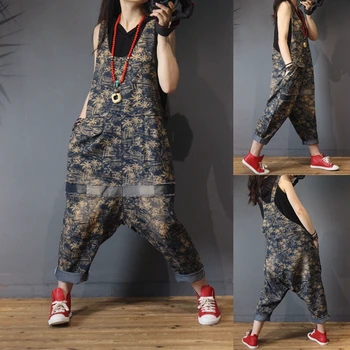 

SexeMara Bib female printed trousers low-cut pants free shipping