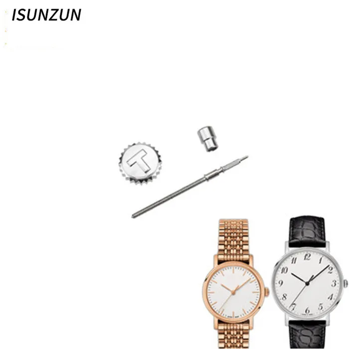 ISUNZUN Tissot T109 аксессуары для часов оригинальное качество Нержавеющая сталь часы Корона головки часов для ремонта часов набор инструментов для ремонта - Цвет: T109.610 Sliver